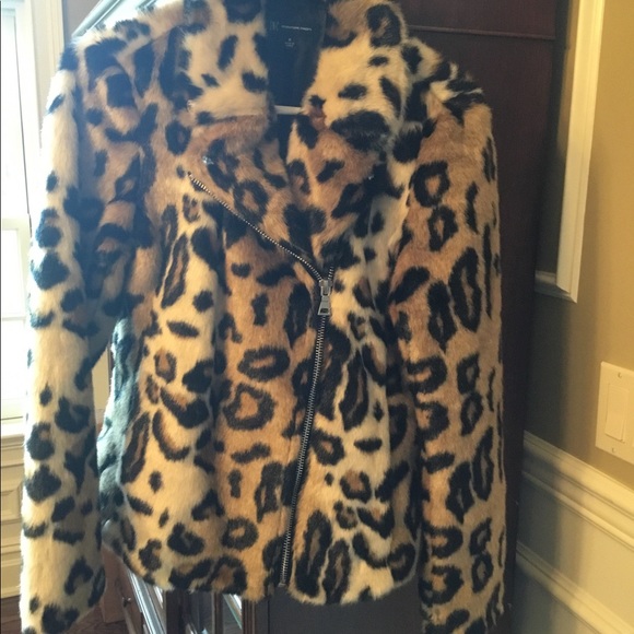 Leopard faux fur motorcycle jacket - Picture 2 of 5